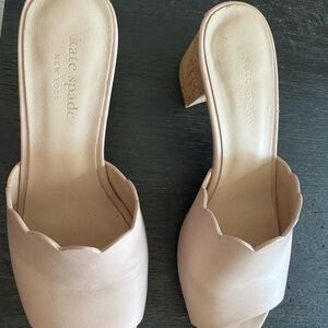 Kate Spade Blush Pink Scalloped Mules